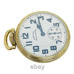 Hamilton 1949 992B 21j 16s 10k Gold Fill Open Face Pocket Watch Serviced 2/22