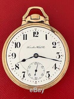 Hamilton 21 Jewel Grade 960 Lever Set 16 Size R. R. Pocket Watch Running Rare