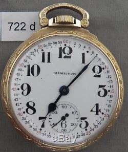 Hamilton 21 Jewel, Model 992B Railroad Grade Pocket Watch, Nice