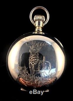 Hamilton 21J 940 18s Railroad Pocket watch Stag Engraved Hinged Case Extra Fine