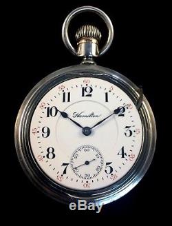 Hamilton 21J 940 18s Railroad Pocket watch Sterling Gold Engraved Case Extra Fin