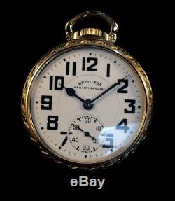 Hamilton 21J 992 16s Railroad Pocket watch M#11 Gold Filled Case Extra Near Mint