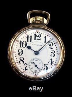 Hamilton 21J 992 16s Railroad Pocket watch Rose Gold Filled Case Extra Near Mint