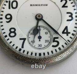 Hamilton 21J Double Roller Pocket Watch Working Condition