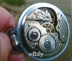 Hamilton 21j/ Railroad Grade Pocket Watch/anitique Solid Silver Chain & Fob