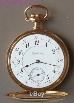 Hamilton 23 Jewel Pocket Watch in 14K Solid Gold Hamilton Case with Box & Papers