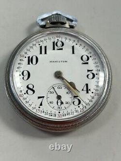 Hamilton 4992B 16S 22 Jewel 1941 U. S. GOVT Military 24 Hour Dial Pocket Watch