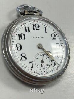 Hamilton 4992B 16S 22 Jewel 1941 U. S. GOVT Military 24 Hour Dial Pocket Watch