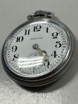 Hamilton 4992B 16S 22 Jewel 1941 U. S. GOVT Military 24 Hour Dial Pocket Watch