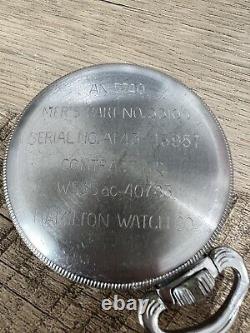 Hamilton 4992B G. C. T. U. S. Military Navigation Pocket Watch 22j Crack