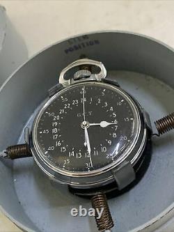 Hamilton 4992B GCT 22j WWII 1941 Pocket Watch 24 HR Navigation Case US Army