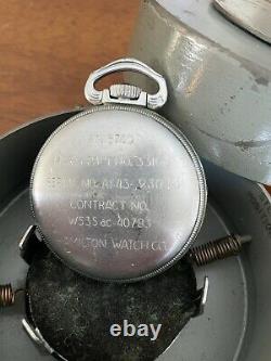 Hamilton 4992B GCT 22j WWII 1942 Pocket Watch 24 HR Navigation Case US Army