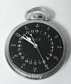 Hamilton 4992B GCT Military 24 hour dial Pocket Watch, Base Metal Case, 22j, 16s
