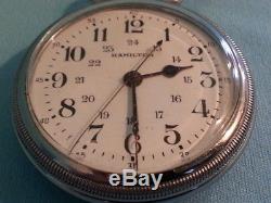 Hamilton 4992B Military 24 Hr Dial Pocket Watch-1941 WW2 Era-Pristine Condition