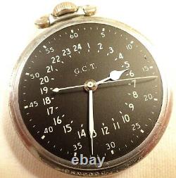 Hamilton 4992B Military Pocket Watch Protective Case 24 Hour Dial 22J 16S