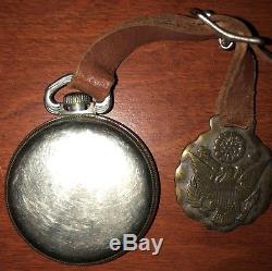 Hamilton 4992B US Army Military Pocket Watch, 22 Jewel, Nickel Case, Army Fob