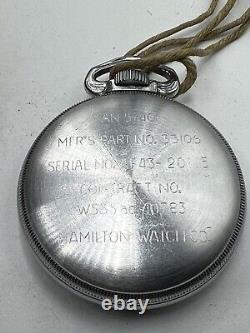 Hamilton 4992B US Military WWII GCT Pocket Watch Complete Set Carrying Case 3 P
