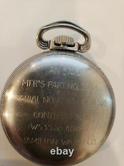 Hamilton 4992B WWII Military Pocket Watch 22 Jewels Running