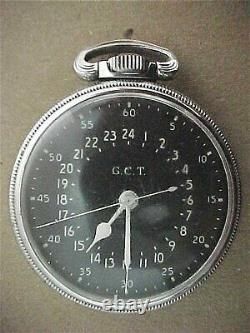 Hamilton 4992b Military World War II 24 hr. GCT Sweep Second Pocket Watch