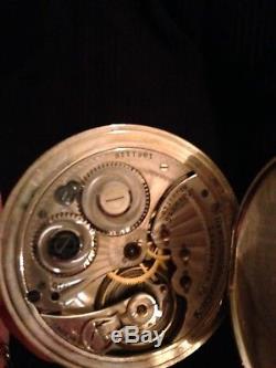 Hamilton 910 Pocket Watch 14K White Gold filled Radio art deco chain & knife