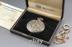 Hamilton 912 Pocket Watch 17J Model 2 14K GF From JAPAN #6569