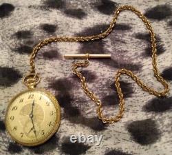 Hamilton 912 pocket watch/ 17 Jewels/ 15in gold chain