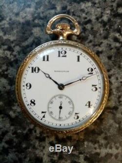 Hamilton 920 12s 23j 1921 14k WG Filled Pocket Watch Extremely Good Condition