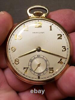 Hamilton 921 10s 21j 5 Adj. Pocket Watch in Orig. Solid 14K Gold Case