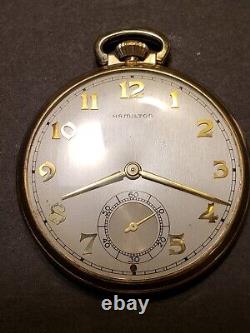 Hamilton 921 10s 21j 5 Adj. Pocket Watch in Orig. Solid 14K Gold Case