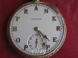 Hamilton 922 12s 23j 14K Solid Yellow Gold Pocket Watch, Original Box & Paper