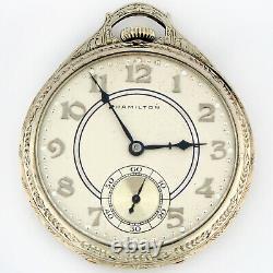 Hamilton 922MP Masterpiece 18K Solid White Gold 23j 12s Pocket Watch 45mm withBox