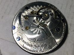 Hamilton 928 Pocket Watch Movement 1899 Rare Early 18S Running