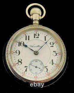 Hamilton 944 18s 19JRarer Railroad Pocket watch Stag Engraved Extra Fine +