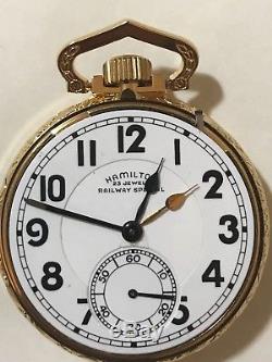 Hamilton 950B Railway Special Pocket Watch Salesman&Original Case RR Time 6 Pos
