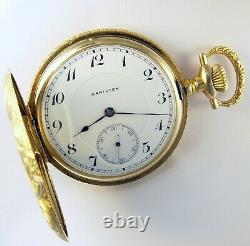 Hamilton 951 23 Jewel Extremely Rare Hunting Case 14k Gold Pocket Watch