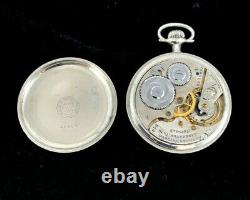 Hamilton 974 16s 17J Pocket watch Nickel Silver Illinois RR Case Near Mint