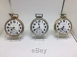 Hamilton 992 16s 21j Pocket Watch Collection All Three Model 5 Cases WOW