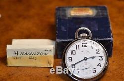 Hamilton 992-B New Old Stock with Original Box Railroad Pocket Watch