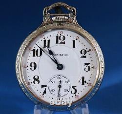 Hamilton 992, Bar-Over-Crown, White Gold Filled, Excellent Condition/Running