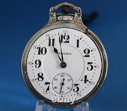 Hamilton 992, Bar-Over-Crown, White Gold Filled, Excellent Condition/Running