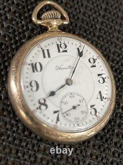 Hamilton 992 Pocket Watch Railroad Grade Sz 16 21J 10kgf Case 1912 Runs