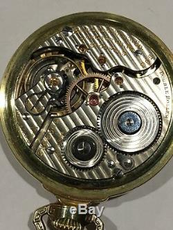 Hamilton 992 RR grade pocket watch. Wadsworth quality 16s 21j, 14k GF