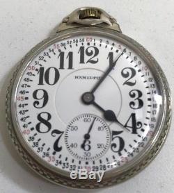 Hamilton 992 Railroad 16s 21 Jewel 14k White Gold Filled Pocket Watch