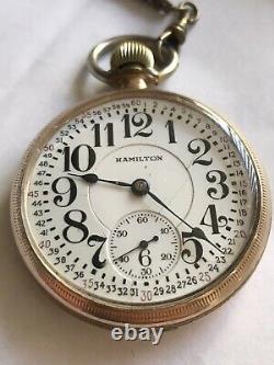 Hamilton 992 Railroad Pocket Watch 21J Lever Set Gold Filled 16S Montgomery Dial