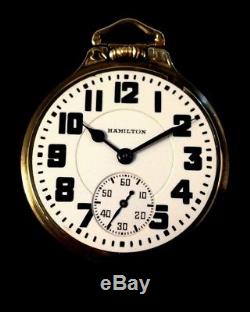 Hamilton 992B 21 J 16s Railroad Pocket watch M# 17 Case Near Mint Condition