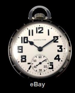 Hamilton 992B 21J 16s Railroad Pocket watch M#15 SS Case Near Mint Condition