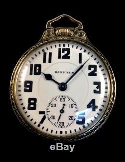 Hamilton 992B 21J 16s Railroad Pocket watch M# 17 Case Extra Fine Condition