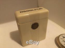 Hamilton 992B Pocket Watch Original Matching Numbers Case & Cigarette Box