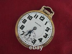 Hamilton 992E Elinvar 21j 16s Railroad Pocket Watch, 10k YGF Bar-Over-Crown Case