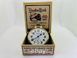 Hamilton 992b High Grade Railroad Pocket Watch 21j. 16s. Display Case Serviced